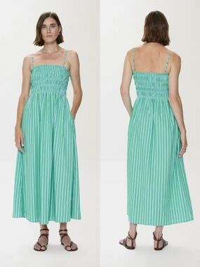 PISTOLA DENIM BIANCA SHIRRED BODICE DRESS, S